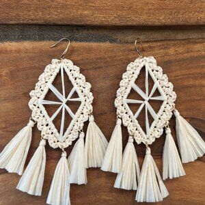 Cream Large Earrings